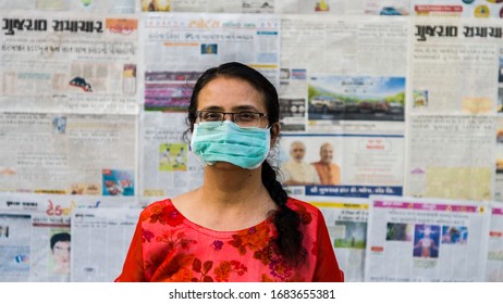 Doctor With Mask Saying No To Corona Virus. Stay Safe Stay Home. Vadodara, Gujarat/ India- March 24 2020