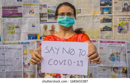 Doctor With Mask Saying No To Corona Virus. Stay Safe Stay Home. Vadodara, Gujarat/ India- March 24 2020