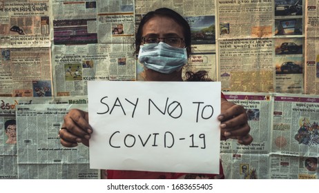 Doctor With Mask Saying No To Corona Virus. Stay Safe Stay Home. Vadodara, Gujarat/ India- March 24 2020