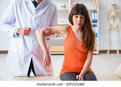 Doctor Neurologist Examining Female Patient