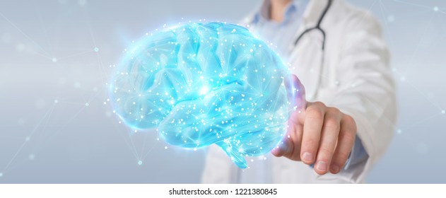 Doctor On Blurred Background Using Digital Stock Photo 1496475446 ...