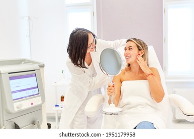 Doctor And Patient In Consultation Before Treatment Or Cosmetic Surgery