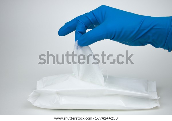 Doctor Pulls Sanitary Napkins Packaging Hand Stock Photo (Edit Now ...