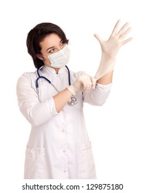 Doctor Putting On Gloves Stock Photo 129875180 | Shutterstock