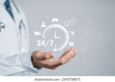 Doctor service patients 24 hours a day. Assist patients with accidents or emergencies, medical centers without interruptions. - Powered by Shutterstock