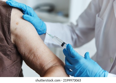 Doctor Shoulder Injection Vaccine Passport Close-up