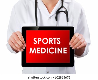 Doctor Showing Digital Tablet Screen.Sports Medicine
