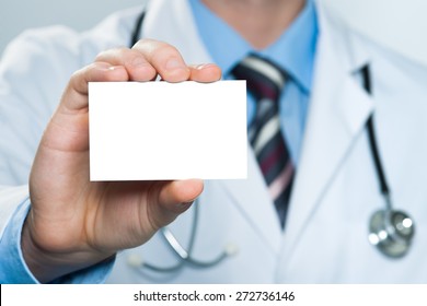 Doctor Showing His Business Card