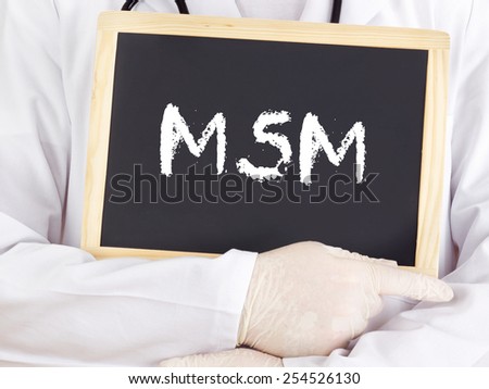 Doctor shows information on blackboard: MSM