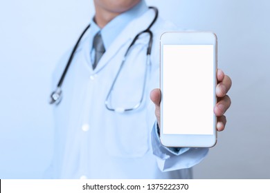 Doctor with smartphone