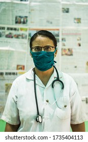 Doctor With Surgical Mask And Stethoscope. Vadodara, Gujarat/ India- May 18th 2020