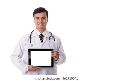 
Doctor Tablet Computer Medical With Stethoscope And Board.