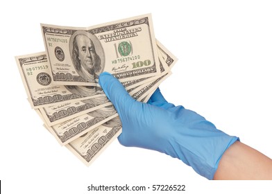 Doctor Take Of Fake Dollars In The Hand