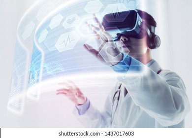 The doctor using virtual reality headset to research,  innovation technology of medical concept. - Powered by Shutterstock - Get 15% off with code: PIKWIZARD15