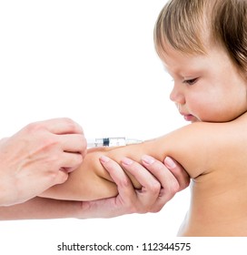 doctor vaccinating  baby isolated on a white background - Powered by Shutterstock