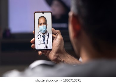 Doctor video chatting with a patient