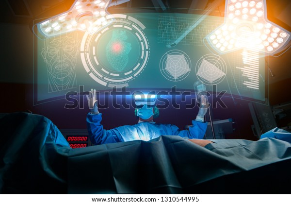 Doctor Virtual Reality Operation Room Hospital Stock Photo 1310544995