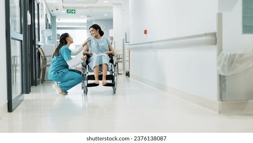 Doctor, wheelchair patient and talking people consulting over healthcare service, wellness surgery or medical support. Clinic, help and medical expert, nurse or surgeon chat to person with disability - Powered by Shutterstock