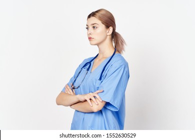 Doctor Woman Medical Gown Arms Crossed Stock Photo 1552630529 ...