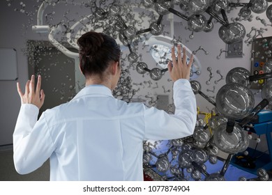 Doctor woman touching cells