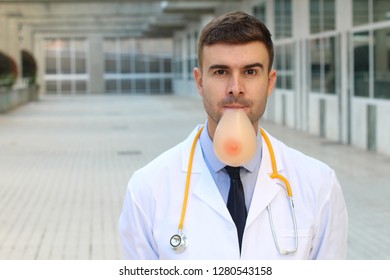 Doctor at work with some issues