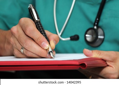 doctor writting