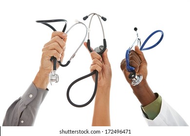 Doctors: Anonymous Doctor Hands Hold Up Stethoscope