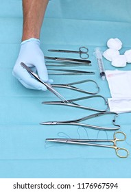 Doctors Hand Holding Scalpel Operating Room Stock Photo 1176967594 ...