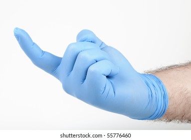 Doctor's Hand In A Latex Glove, About To Administer A Prostate Exam