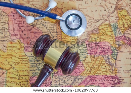 Doctor's medical stethoscope healthcheck. concept tourism travel care diseases healthy, close-up. Selective focus