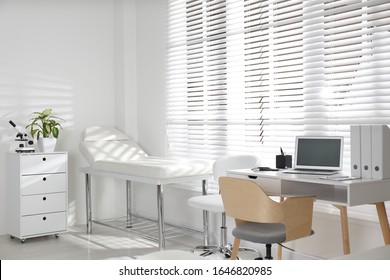 Doctor's Office Interior With Modern Workplace In Clinic