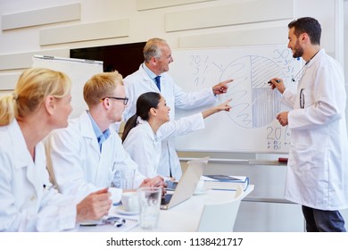 Doctors presenting with graph and making medical analysis