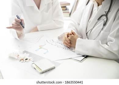 Doctors Reviewing Medical Data In Meeting