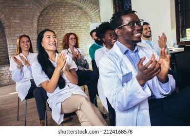 Doctors In A Seminar On Medical Education Clap Applause For The Speaker