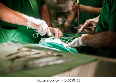 Doctors With Tools In Hands Making Surgery In Israel