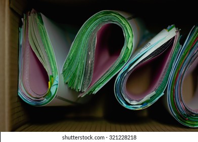 Document in box.(Soft focus.)