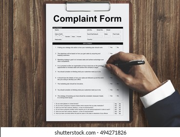 Document Data Complaint Form Concept