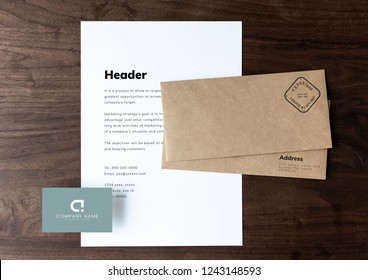 Document And Envelopes Mockup