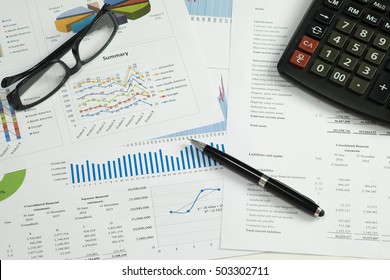 Document Financial Accounting On Office Accountant Desk