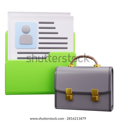Document Folder Briefcase 3D Illustrations