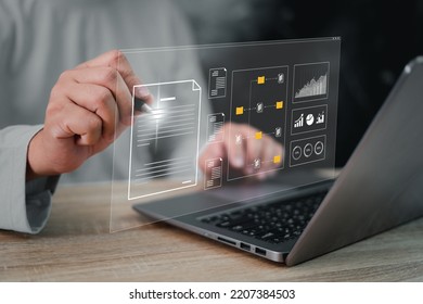 Document management and business development in virtual screens concept, Human pointing on smart document and data management for efficient archiving and company data