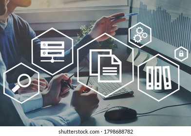 Document management concept, data system for business. - Shutterstock ID 1798688782