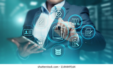 Konzept der Dokumentenmanagement-Datensystem Business-Internettechnologie.