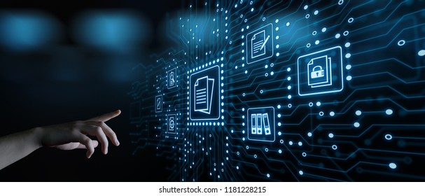 Document Management Data System Business Internet Technology Concept. - Shutterstock ID 1181228215