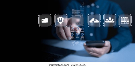 Document management integrates database, technology, and systems to enable secure storage and flexible access to digital file and data through advanced server infrastructure and applications