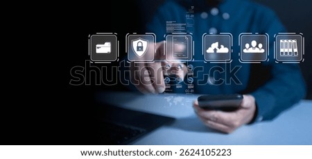 Document management integrates database, technology, and systems to enable secure storage and flexible access to digital file and data through advanced server infrastructure and applications