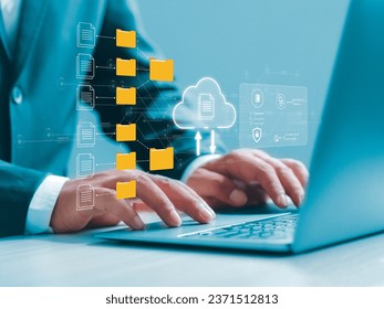 Document management on cloud-based online document databases and digital file storage systems or software. record keeping database technology file access