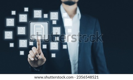 Document Management System (DMS) in addition to digitization and process automation to efficiently manage files.Document Management Data System Business Internet Technology Concept.