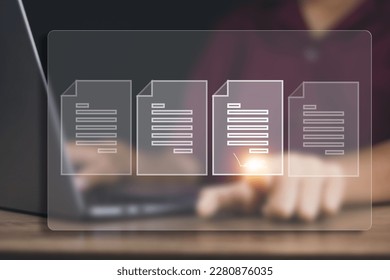 Document Management System dms concept, a comprehensive document management system in digital form, helps to store, manage,in paperless workplace electronic documents  signs digital  e signature