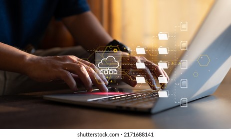 Document management system (DMS). Data archiving and file management software. Internet idea. - Shutterstock ID 2171688141